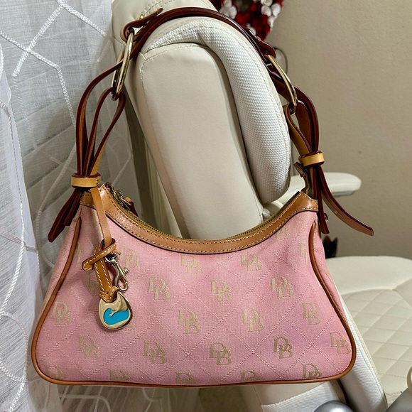 Dooney & Bourke vintage pink monogram shoulder bag Y2K rare vintage bag - Picture 3 of 16